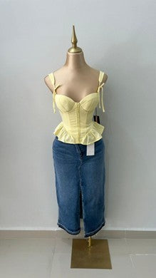 Blusa amarilla corset