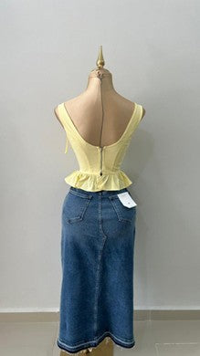 Blusa amarilla corset