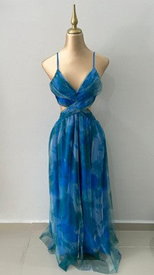 Vestido azul largo