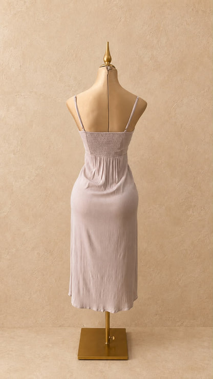 VESTIDO MIDI BEIGE