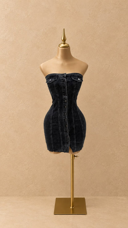 VESTIDO MEZCLILLA STRAPPLES