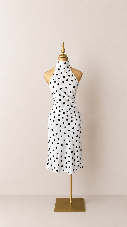 VESTIDO HALTER POLKADOTS